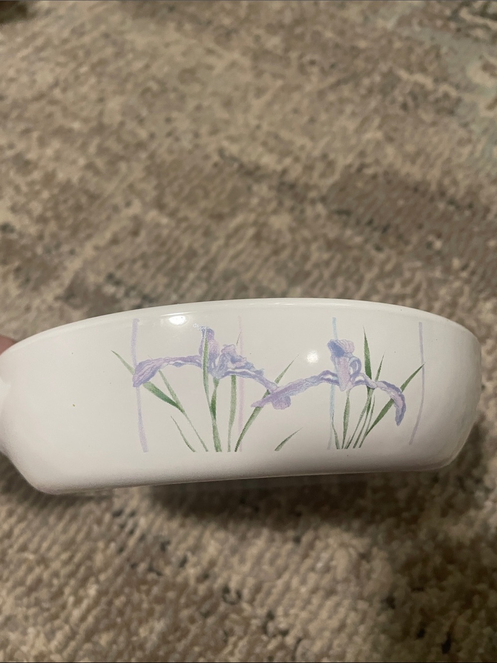 🖤5/$25 cohning ware 7 in iris flowers baking dish with handle - Picture 15 of 15
